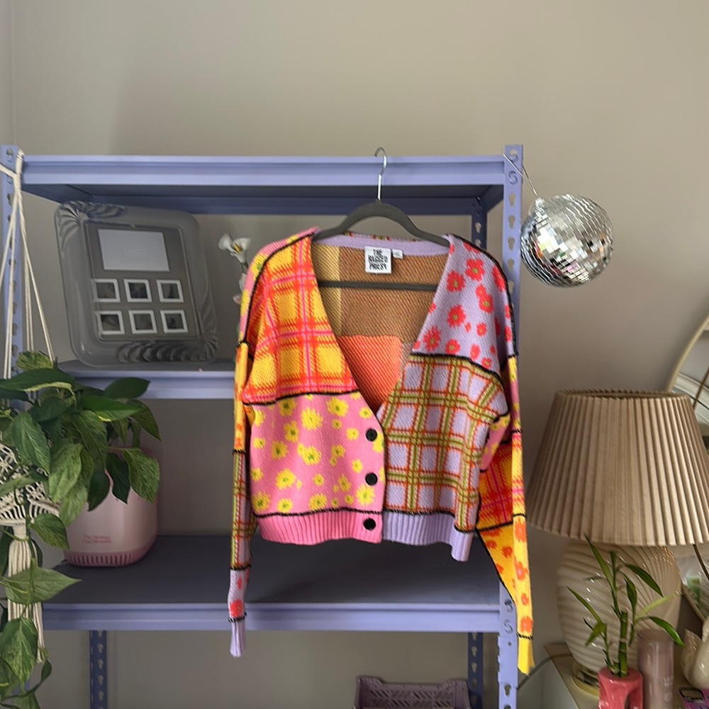 The Ragged Priest Multicolor Checkered Cardigan Sweater